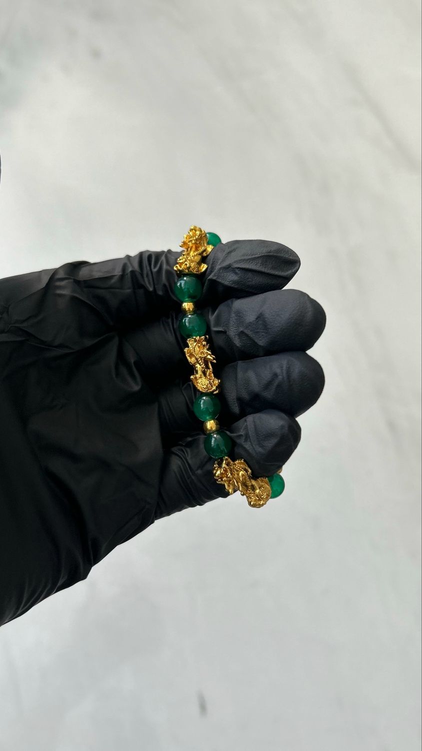 24K BEAD BRACELET - GREEN