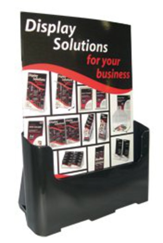 A4 Single Pocket (Leaflet) Brochure Holder Free Standing/Wall Mounting. 60%Recycled Plastic .Black 97004