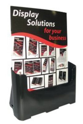 A4 Single Pocket (Leaflet) Brochure Holder Free Standing/Wall Mounting. 60%Recycled Plastic .Black 97004