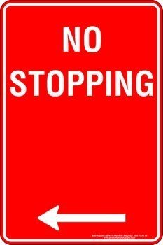 Carpark No Stopping Arrow Left