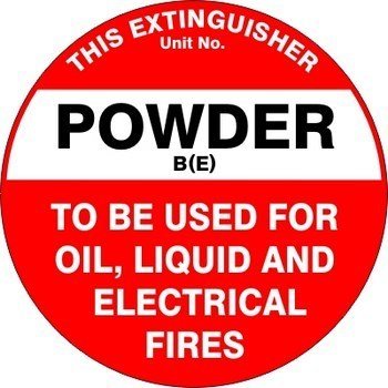 Fire Extinguisher Id Marker Powder Be