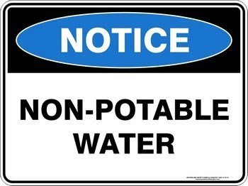 Notice Non Potable Water