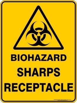 Warning Biohazard Sharps Receptacle