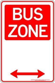 Carpark Bus Zone Span Arrow