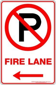 Carpark Fire Lane P Arrow Left
