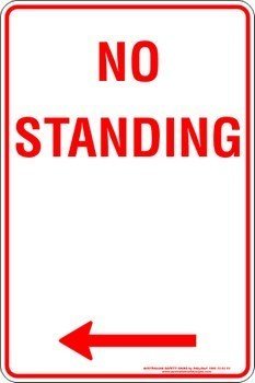 Carpark No Standing Arrow Left