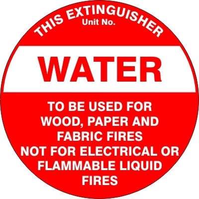 Fire Extinguisher Id Marker Water