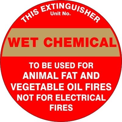 Fire Extinguisher Id Marker Wet Chemical