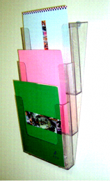 A4 Brochure Holder, 3 pocket, Wall Mounting. 77331