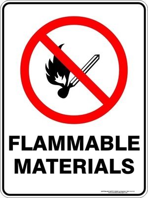 Danger Flammable Materials