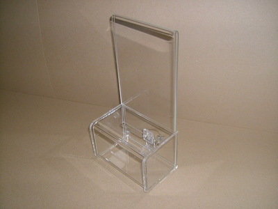 Donation Box Clear acrylic with hasp and clasp for Padlock. Ideal for counter tops.