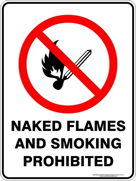 Prohibition Naked Flames And Smoking Prohibited