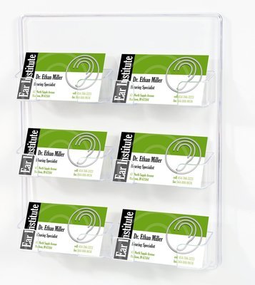 Business Card Multi-Pocket Holder, Landscape Wall Mounting, 6 Pocket 70601