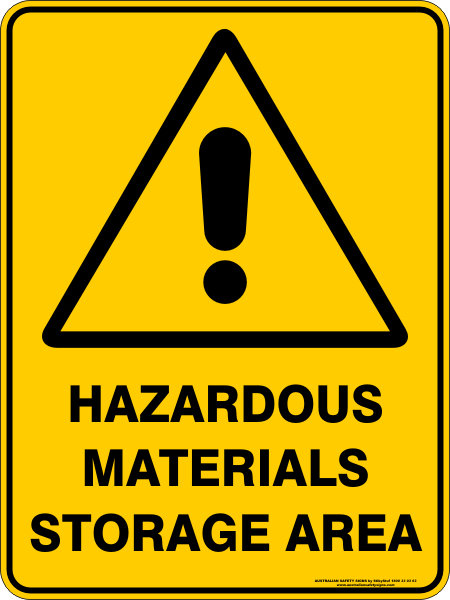 Warning Hazardous Materials Storage Area