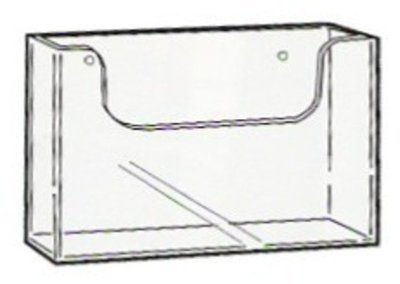 DLE Single Pocket, Landscape,  Wall Mounting Brochure Holder.  Premium Range. 76601W