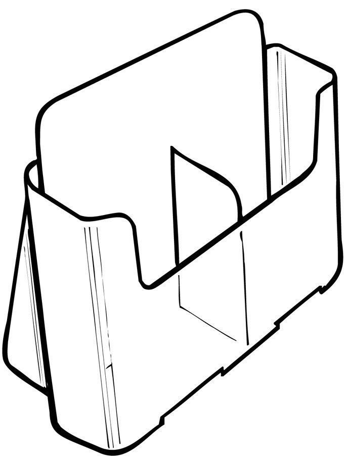 DLE 2 Pocket (Leaflet) Brochure Holder .Multi Pocket. Free Standing. 1 Tier x 2 Wide 74501