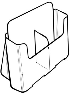 DLE 2 Pocket (Leaflet) Brochure Holder .Multi Pocket. Free Standing. 1 Tier x 2 Wide 74501