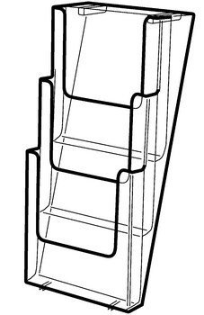 A4 - 3 Pocket (Leaflet) Brochure Holder.   Wall Mounting. Stackable 3 Tier x 1 Wide. 77331