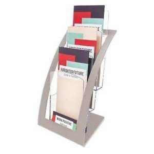A4 - 3 Pocket (Leaflet) Brochure Holder. Manhattan Style. Silver Frame. Free Standing  3 Tier x 1 Wide. 693745