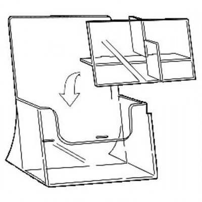 A5 - 2  Pocket Brochure Holder. Free standing. Removable divider 2 Tier x 1 Wide. 77221