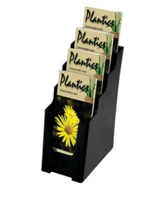 SUSTAINABLE OFFICE, BLACK, DLE 4-TIER BROCHURE HOLDER  97704*