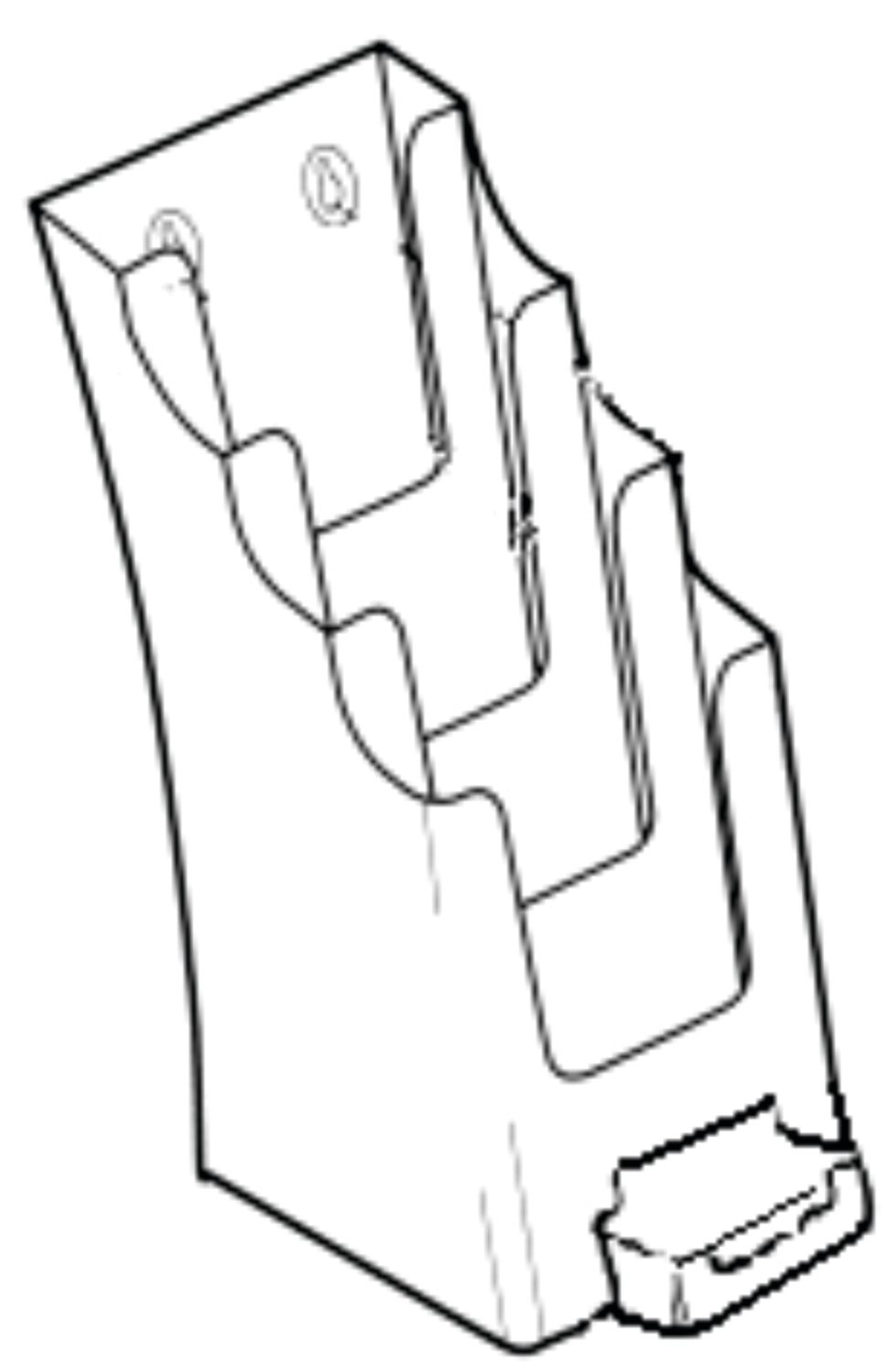 DLE, 4-POCKET BROCHURE HOLDER WITH BUSINESS CARD HOLDER 77711