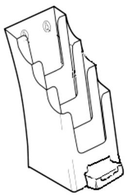 DLE, 4-POCKET BROCHURE HOLDER WITH BUSINESS CARD HOLDER 77711