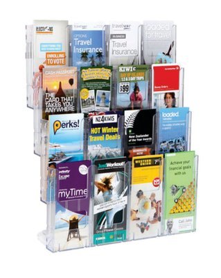 LIT LOC WALL MOUNT BROCHURE HOLDER DLE, 4 TIER x 4 WIDE