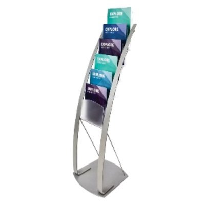 A4 SILVER, BROCHURE/MAGAZINE FLOOR STAND  693145