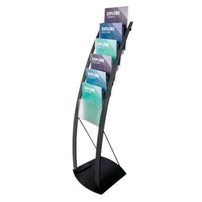 A4 BLACK, BROCHURE/MAGAZINE FLOOR STAND  693104