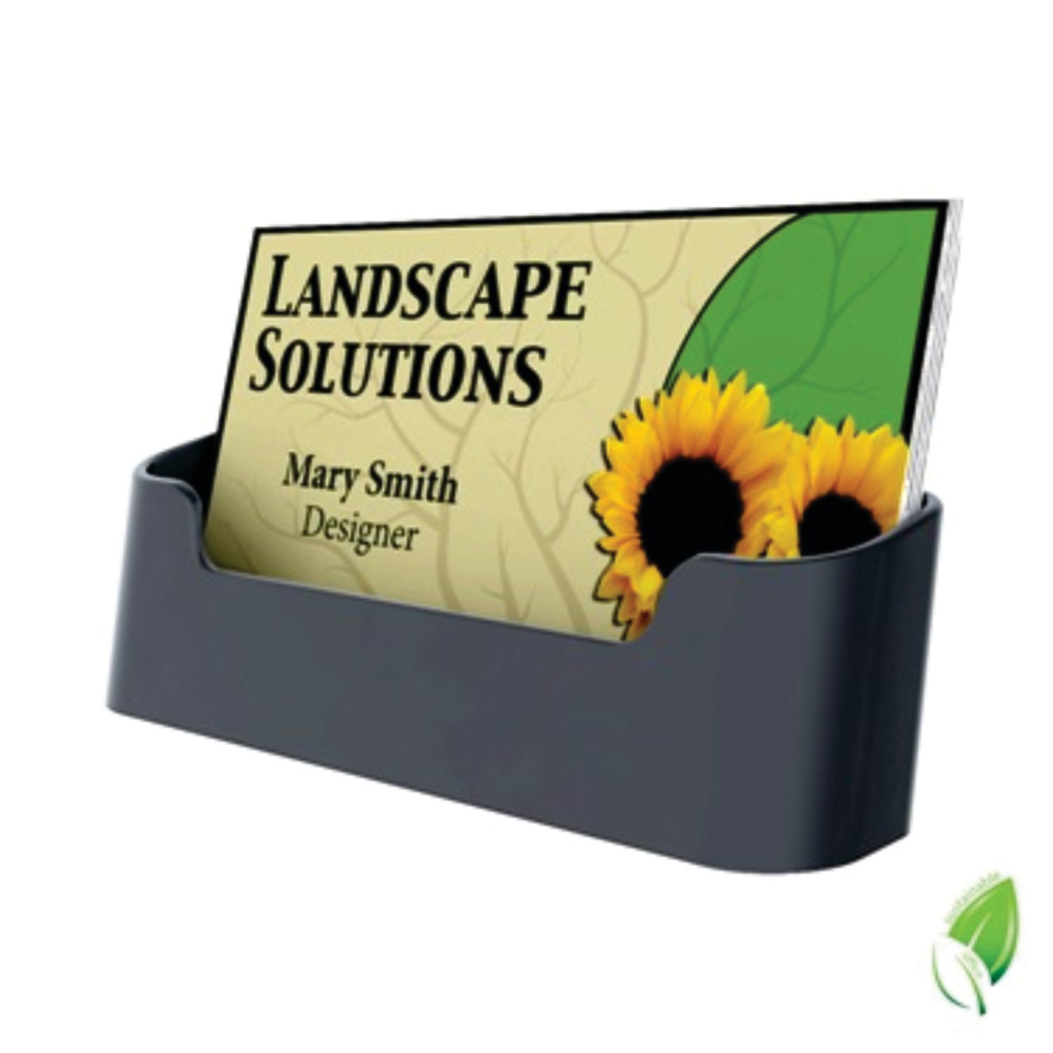 BUSINESS CARD HOLDER, LANDSCAPE, SINGLE POCKET, BLACK  90104