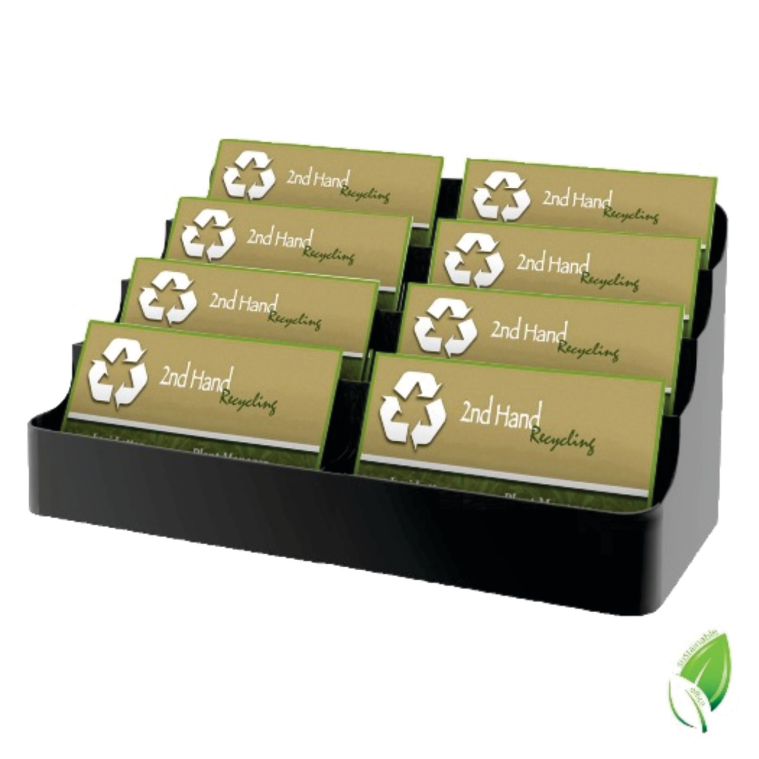 BUSINESS CARD HOLDER, LANDSCAPE, 8-POCKET, BLACK  90804