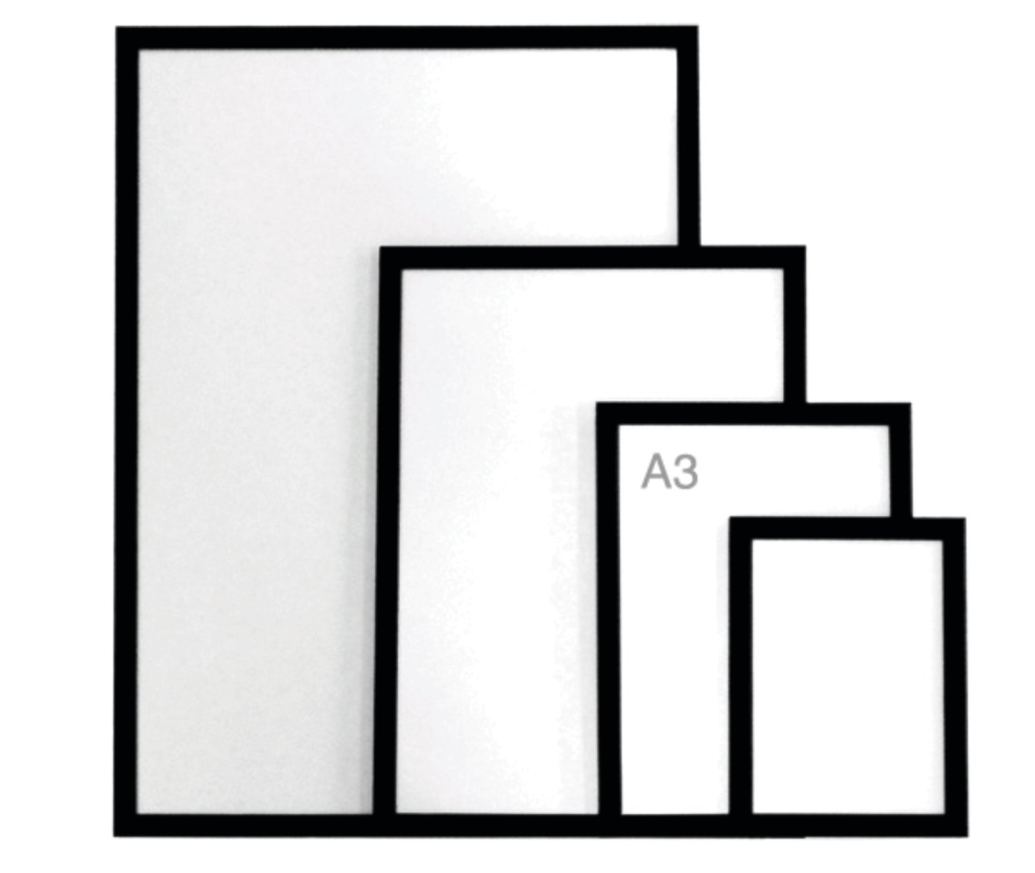 A3 PREMIUM SNAP FRAMES, STANDARD PROFILE (25MM), BLACK  82543