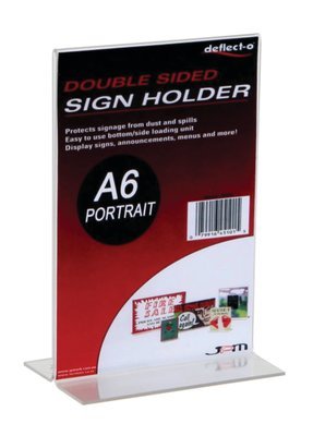 A6 UPRIGHT MENU HOLDER, PORTRAIT, DOUBLE-SIDED  69001