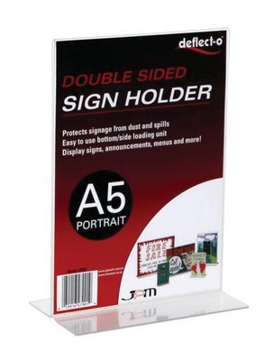 A5 UPRIGHT MENU HOLDER, PORTRAIT, DOUBLE-SIDED  47901