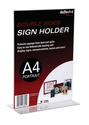 A4 UPRIGHT MENU HOLDER, PORTRAIT, DOUBLE-SIDED  47801