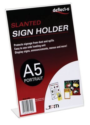 A5 SLANTED SIGN HOLDER, PORTRAIT, SINGLE-SIDED  47501