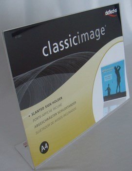 A4 SLANTED SIGN HOLDER, LANDSCAPE, SINGLE-SIDED  47301