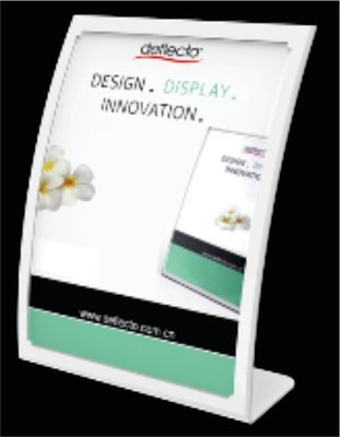 A4 CURVED SIGN HOLDER, WHITE, SINGLE-SIDED  2304W