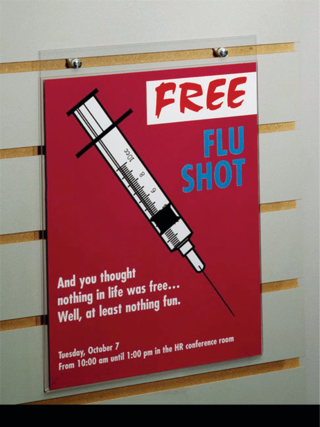 A5 WALL MOUNTING SIGN HOLDER, TOP LOADING, PORTRAIT, SINGLE-SIDED  47101