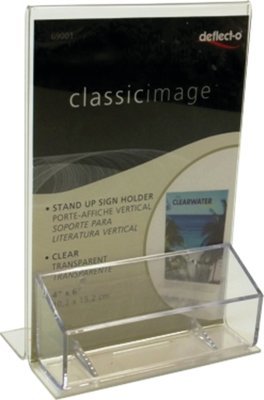 A6 MENU HOLDER WITH BUSINESS CARD HOLDER, PORTRAIT  69021