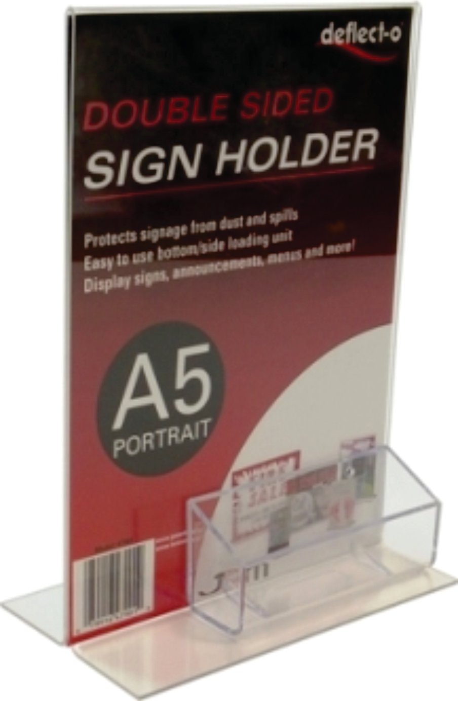 A5 MENU HOLDER WITH BUSINESS CARD HOLDER, PORTRAIT  47921