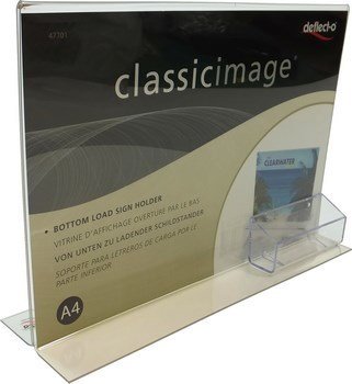A4 MENU HOLDER WITH BUSINESS CARD HOLDER, LANDSCAPE  47721