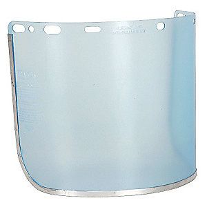 9x15.5" Clear Aluminum Bound Face Shield Universal Hole Pattern