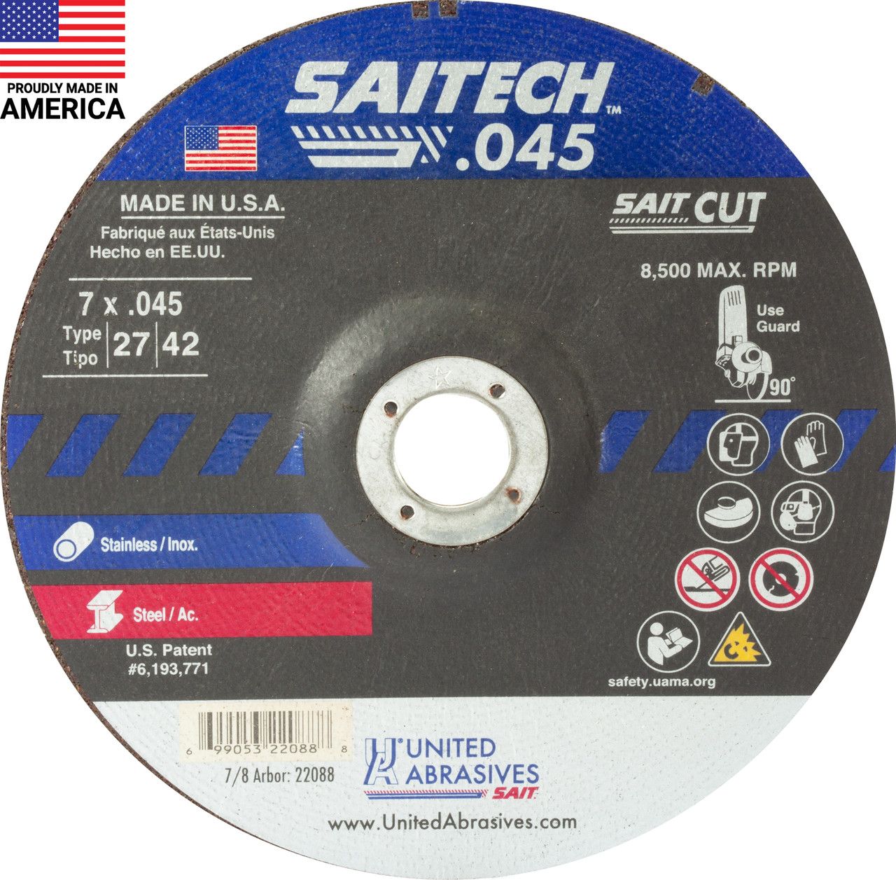 7x.045x7/8" 3M Cubitron Type 27 Cut-Off Wheel
