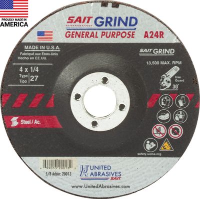 4x1/4x5/8" Type 27 Grinding Wheel