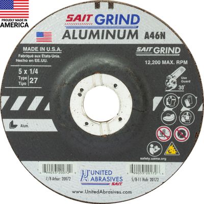 5x1/4x5/8-11" Type 27 Grinding Wheel Aluminum