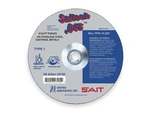4-1/2x1/16x7/8" Type 1 Cut Off Wheel for Stainless