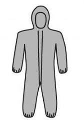 XXXXL Gray Posiwear W/ Elastic Wrists & Ankles, Hood