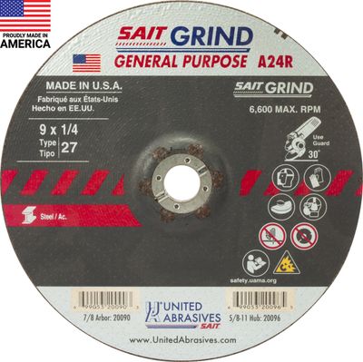 9x1/4x7/8" Type 27 Grinding Wheel